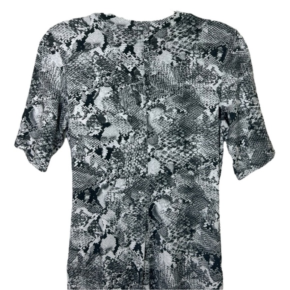 ENZA COSTA, Women’s Mini Dress in ‘Boa’ Side Knot, Crew-Neck, Black/White Medium - Picture 11 of 14